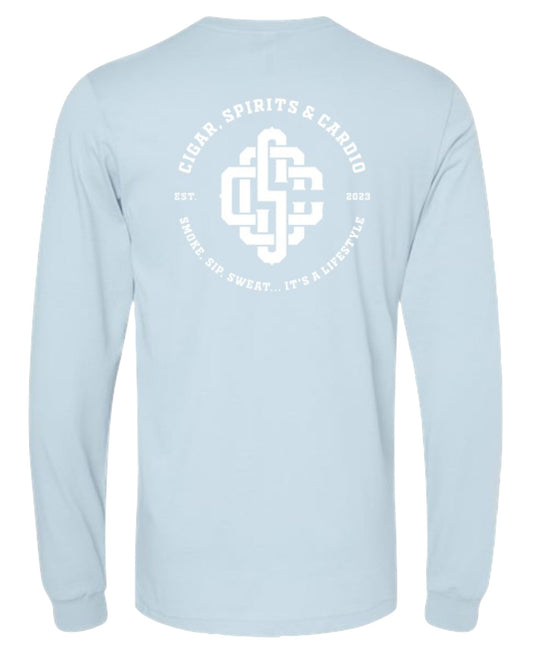 Cigar, Spirits & Cardio Men's Icon Long Sleeve Carolina Blue