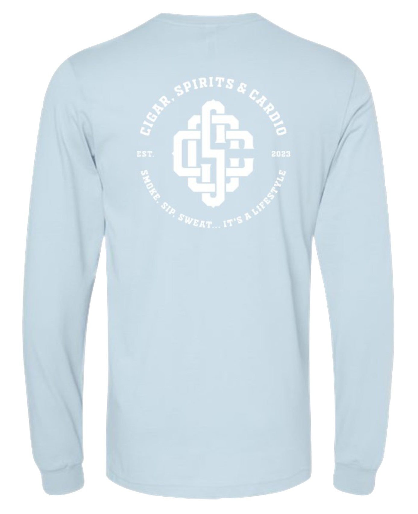 Cigar, Spirits & Cardio Men's Icon Long Sleeve Carolina Blue