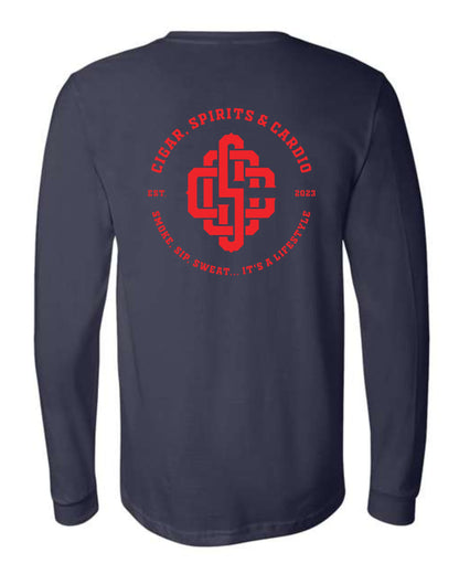 Cigar, Spirits & Cardio Men's Core Long Sleeve Heritage Navy